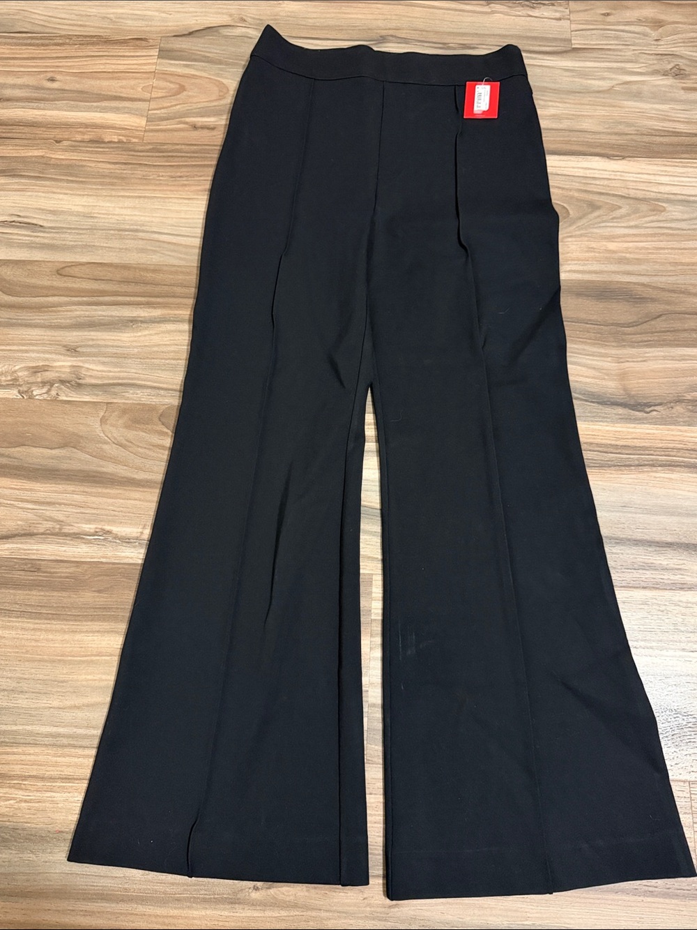 NWT Spanx High Rise Flare Pants Size LP Petite Black Ponte Perfect Fit Boho